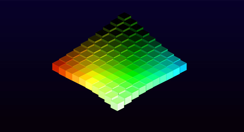 مکعب های مواج رنگین کمانی